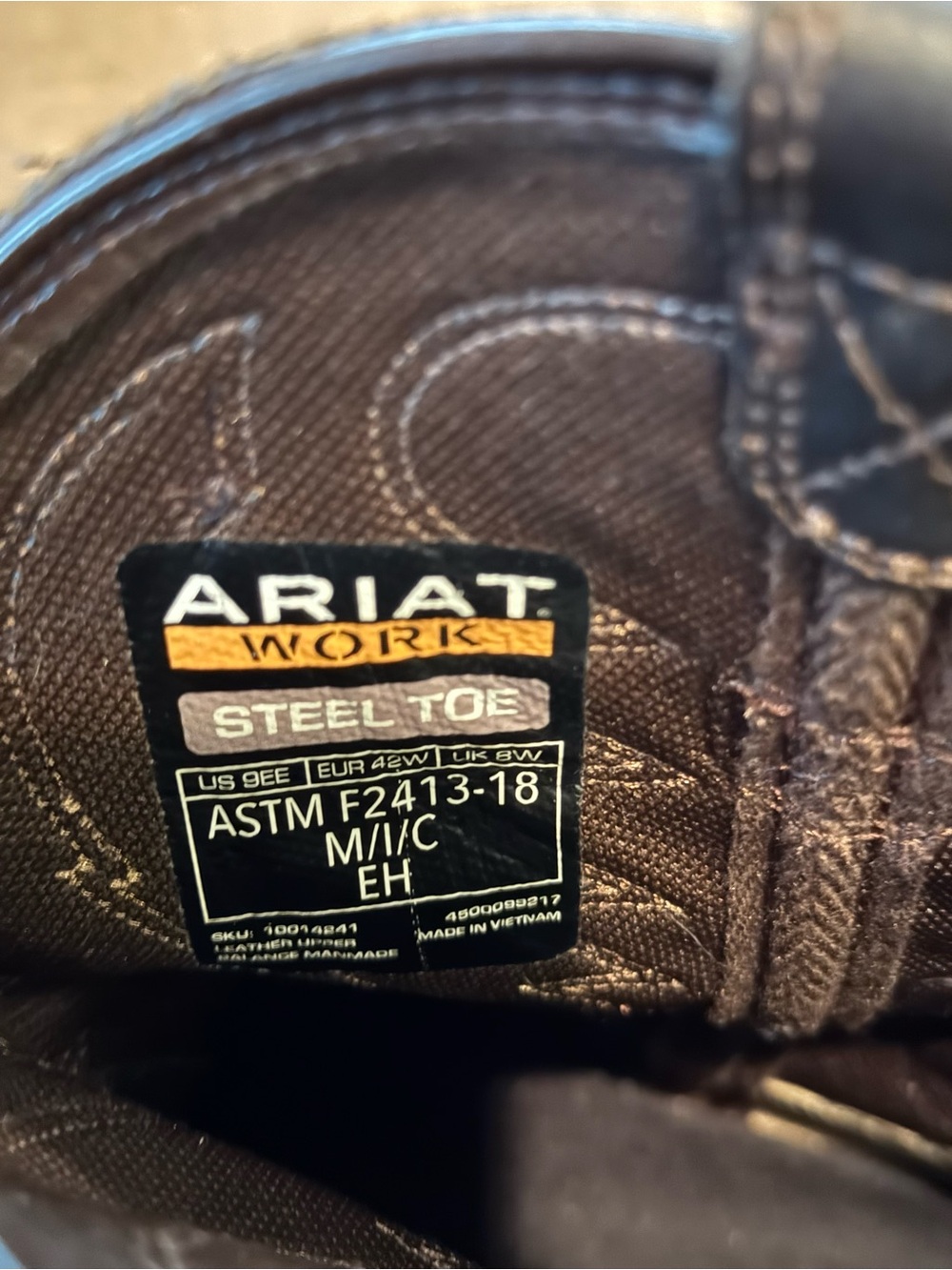 Ariat Brown Leather Cowboy Work Boots steel toe - Picture 4 of 4